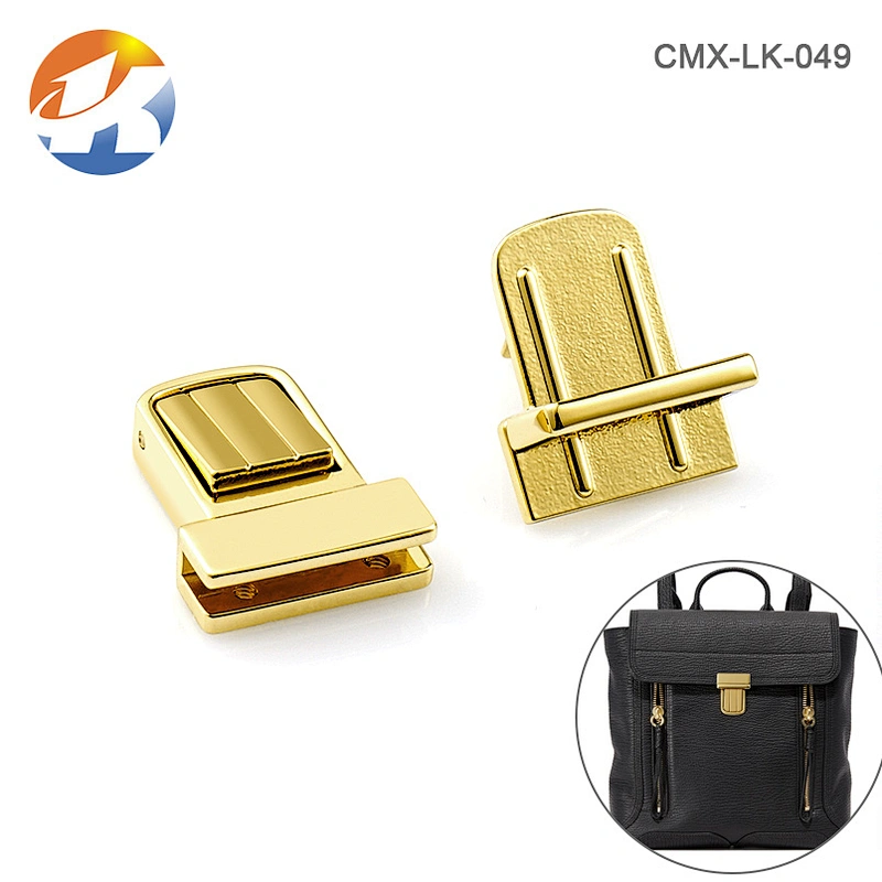 Professional Manufacture Custom Gold Metal Bag Push Lock