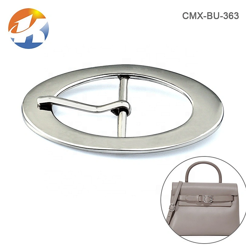Custom Women Oval Center Bar Pin Metal Belt Buckle, Wholesale Nickel Pin Metal Buckle for Belts