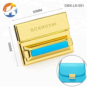 Custom Luxury High Grade Hardware Gold Metal Handbag Lock