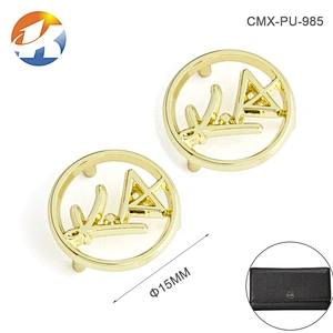 Round Shape with Hollow Logo Metal Tag, Personalized Custom Metal Purse Logo for Wallets