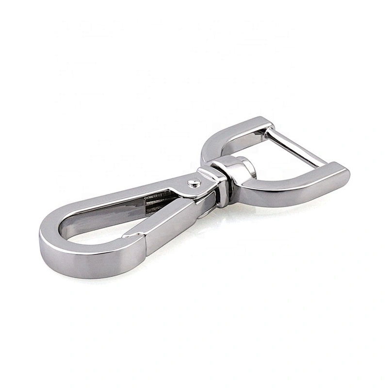 Handbag Hardware Nickel Metal D Ring Tail Snap Hook, Zinc Alloy Metal Spring Snap Hook for Bags