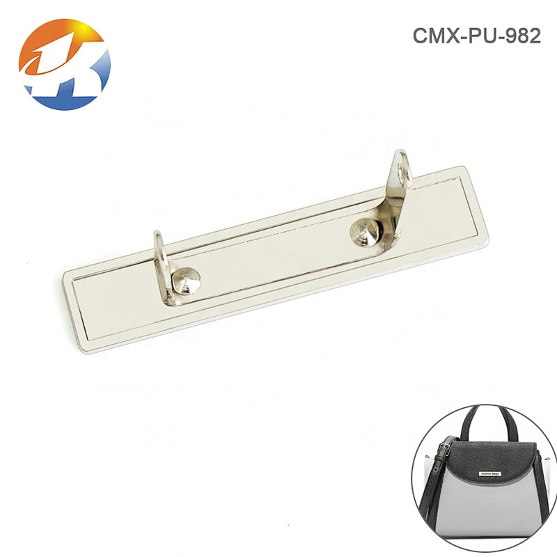 OEM ODM Rectangle with Engraved Black Logo Metal Name Plate, Design Metal Bag Logo Label for Handbag