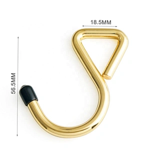 Bulk Price Nickel-Free Gold Plated Iron S Hook with Black Sheath For Hanging, Metal 