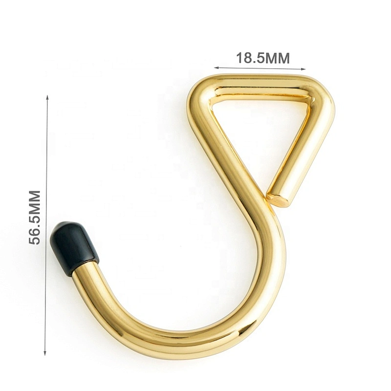 Bulk Price Nickel-Free Gold Plated Iron S Hook with Black Sheath For Hanging, Metal 