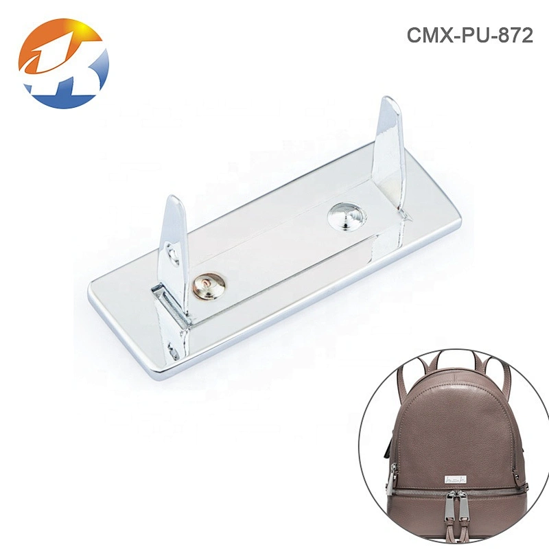 Kangsheng Factory Custom Metal Handbag Name Plate Tag,  Engraved Metal Logo Label With Prongs For Bags