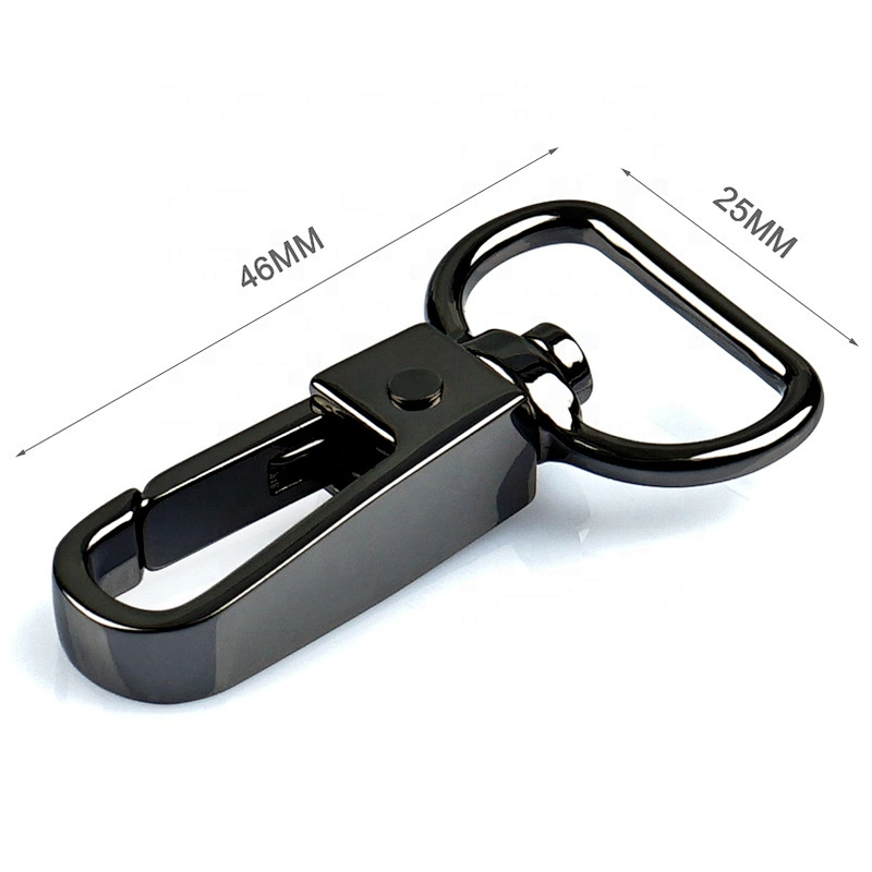 Handbag Hardware Suppliers Gunmetal Metal Dog Swivel Snap Hook, Zinc Alloy Spring Metal Snap Hook for Bags