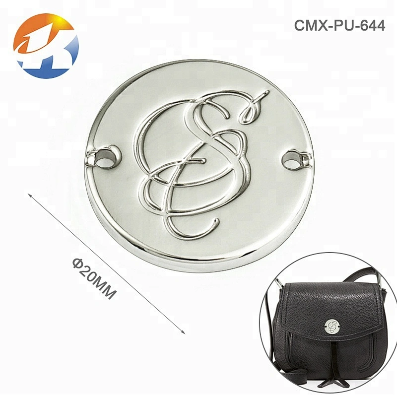 Custom Engraved Logo with 2 Holes Gold Metal Clothing Logo Label, Rectangle Metal Name Plate Tag for Garment