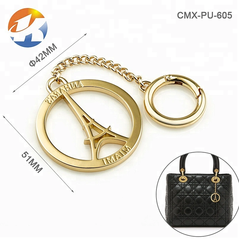 Lobster Clasp And Chain With Round Tag Metal Handbags Logo Design