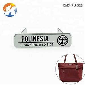 Bag Accessories Engraved Logo With Black Color Metal Label