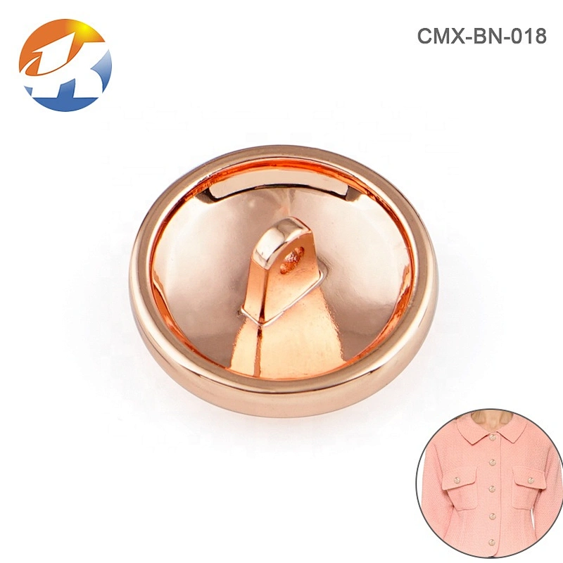 High End Sewing Metal Shank Button Alloy, Custom Rose Gold Jeans Metal Button For Garment