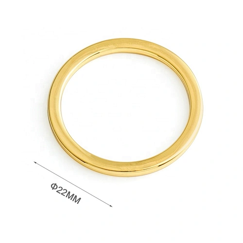 Bag Accessories Wholesale Zinc Alloy Shiny Gold 22mm Metal O Ring for Clothing and Bags