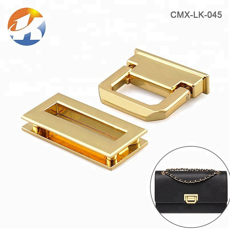 Purse/Handbag Hardware Clasp Gold Metal Lock