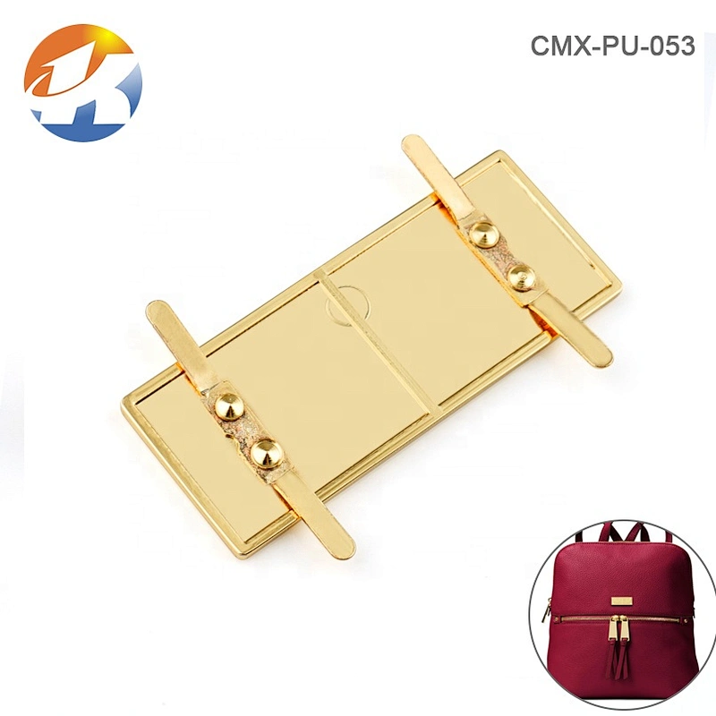 Professional Manufacturer Customised Metal Engraved Logo Labels for Handbags, Bag Accessories Golden Plated Metal Name Plate