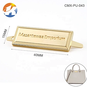 Bag Accessories Custom Engraved Logo Metal Plate Logo for Handbags, High End Gold Metal Label