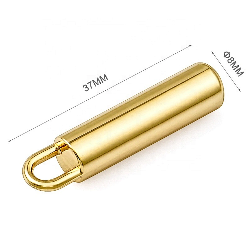 Fashion Design Cylinder Shape Gold Metal Zip Puller