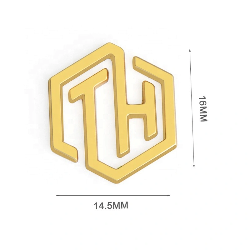 Purse Hardware Custom Gold Metal Logo, Small Adhesive Metal Plate Tag