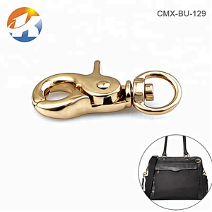 Hot Sale Handbag Hardware Metal Trigger Snap Hook, Golden Plated Swivel Metal Snap Hook for Bags