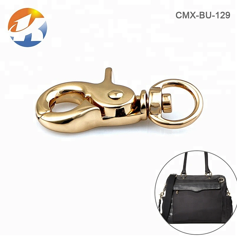 Hot Sale Handbag Hardware Metal Trigger Snap Hook, Golden Plated Swivel Metal Snap Hook for Bags
