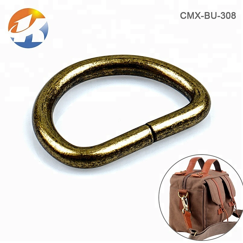 Wholesale Bag Parts Metal Accessories Iron D Ring, Antique Brass 1 Inch Metal D Ring for Backpack