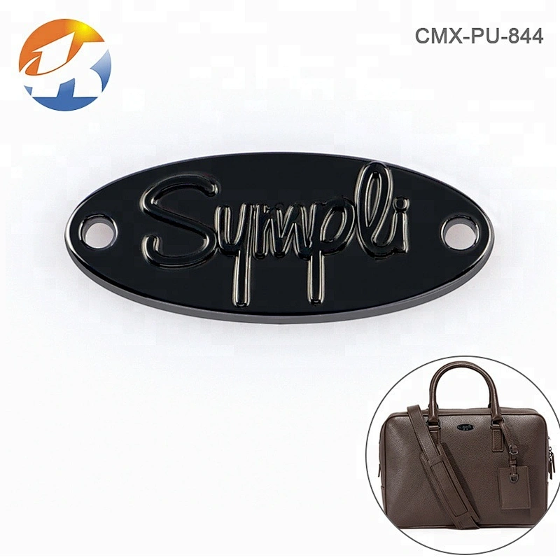 Oval Shape Sewing Metal Tag, Custom Gunmetal Metal Clothing Labels for Garment