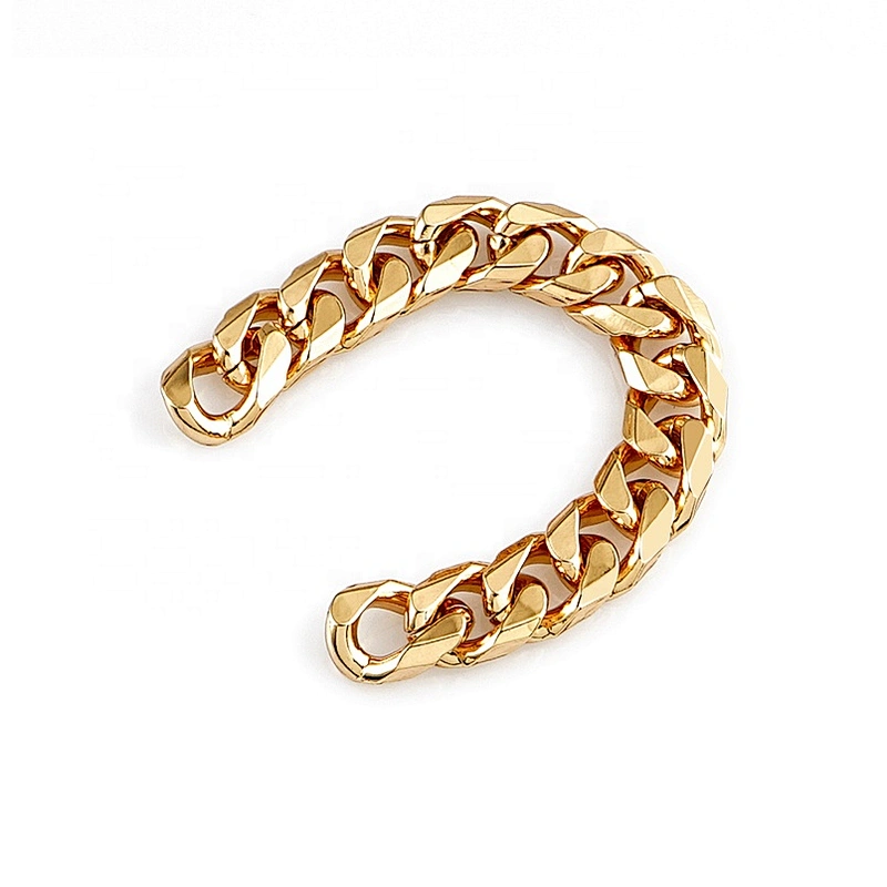 High End Handbag Hardware Fashion Flat Shape Iron Gold Chain