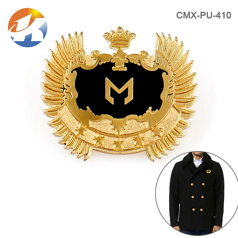 Zinc Alloy Gold Custom Metal Logo Emblem