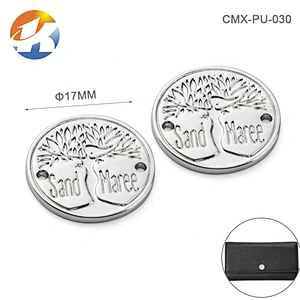 High Quality Garment Accessories Sewing Clothing Metal Labels, Clothing Logo Label Metal Custom Round with Holes for Swimwear