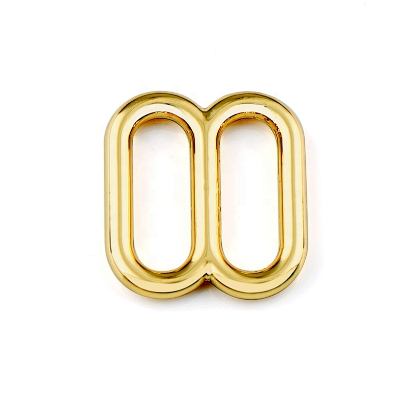 High Quality Garment Accessories 8 Shape Metal Buckle, 6mm Gold Metal Small Adjuster Buckle for Swimwear