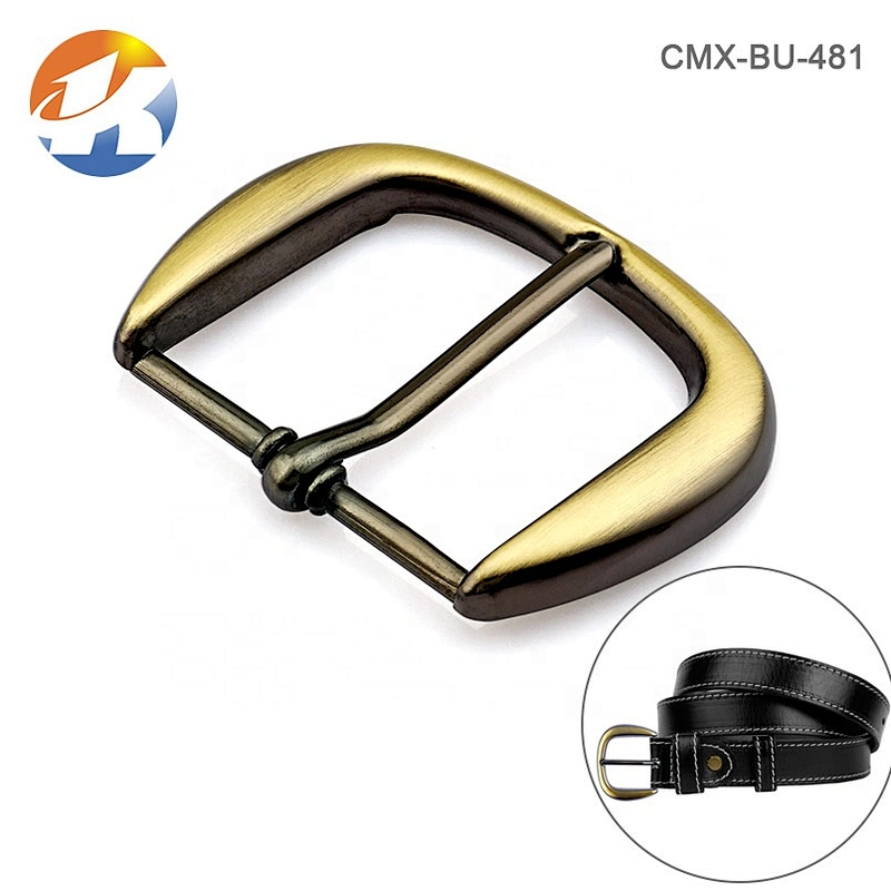 High Quality Custom Zinc Alloy Brushed Antique Brass Metal Pin Belt Buckle