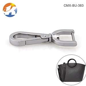 Handbag Hardware Nickel Metal D Ring Tail Snap Hook, Zinc Alloy Metal Spring Snap Hook for Bags