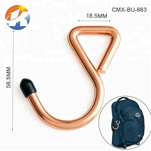 Bulk Price Nickel-Free Gold Plated Iron S Hook with Black Sheath For Hanging, Metal 