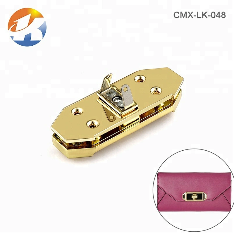 Gold With Black Soft Enamel Metal Handbag Twist Lock