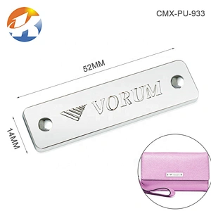 Fashion Rainbow Color Plated Metal Charms Tag, Custom Engraved Logo Oval Metal Logo Labels for Handbags