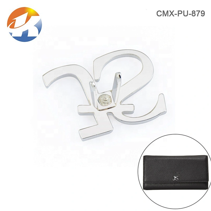 Kangsheng Factory Custom Brand Letter Metal Logo, Design Nickel Metal Letter Label for Handbags