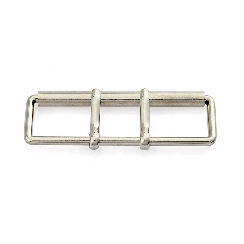Custom 60mm Roller Metal Double Pin Belt Buckle, Zinc Alloy Rectangle Shape Big Metal Pin Buckle for Belt
