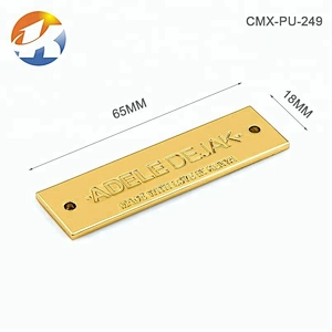 High Quality Custom Engraved Metal Logo Label for Handbags, Brushed Nickel Metal Name Plate for Bags