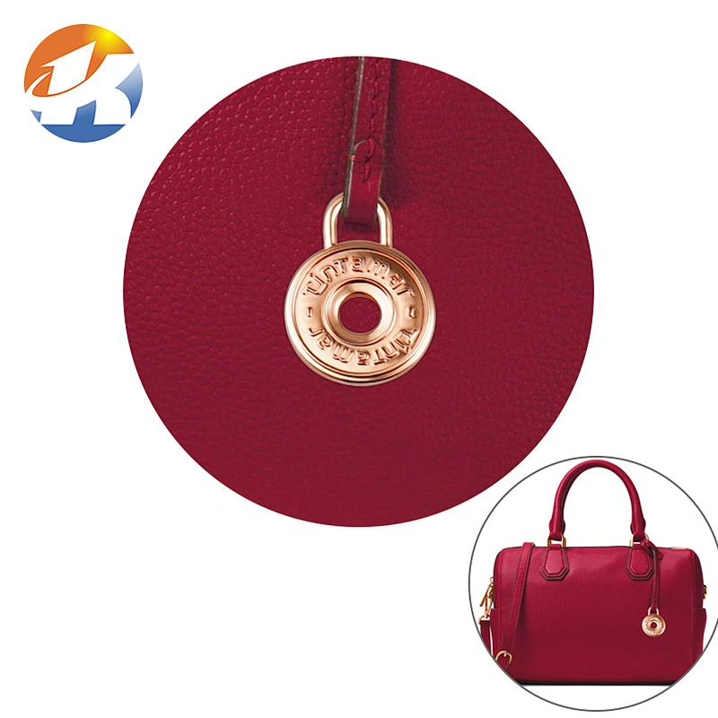 Custom Rose Gold Embossed Metal Logo Tag For Bag