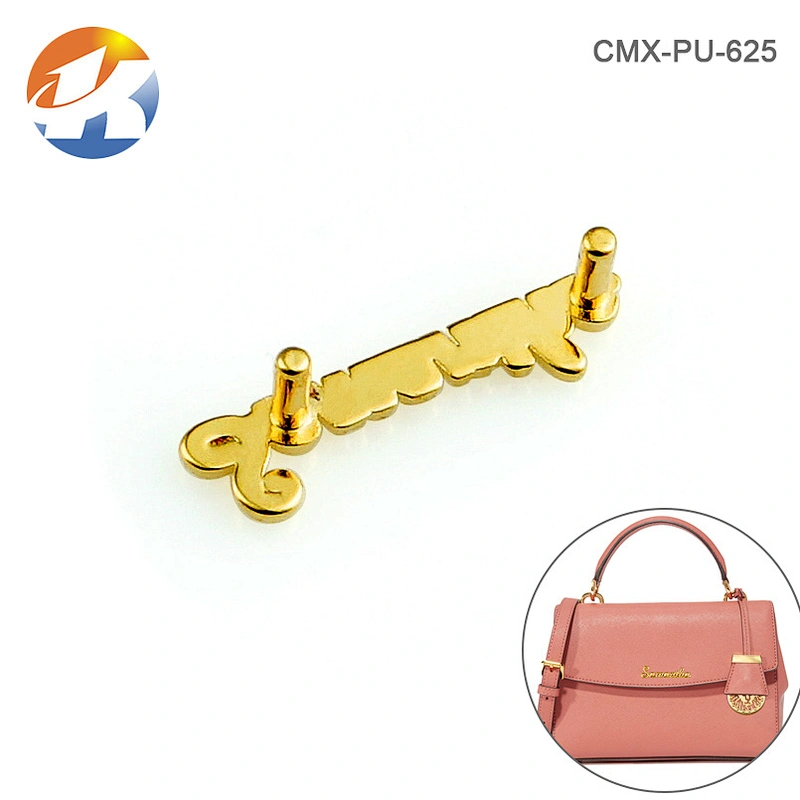 Professional Custom Gold Small Metal Logo For Bags