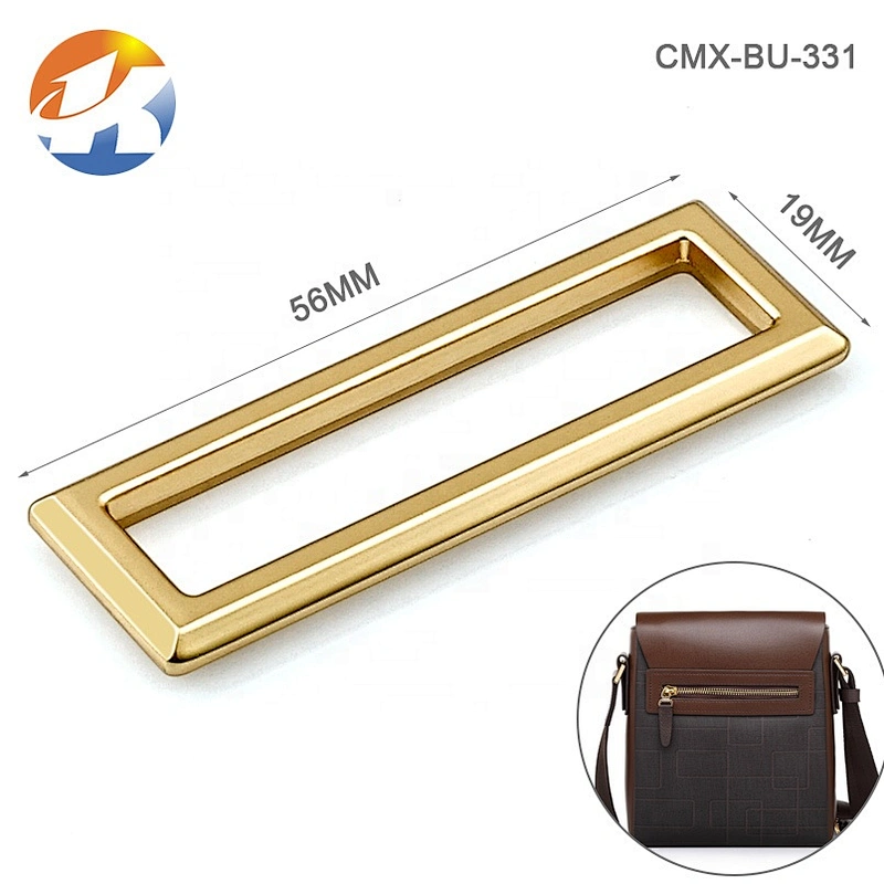 High Grade Custom Gold Metal Buckles, Wholesale Zinc Alloy Nickel-free Plated Square Metal Buckle for Bag Strap