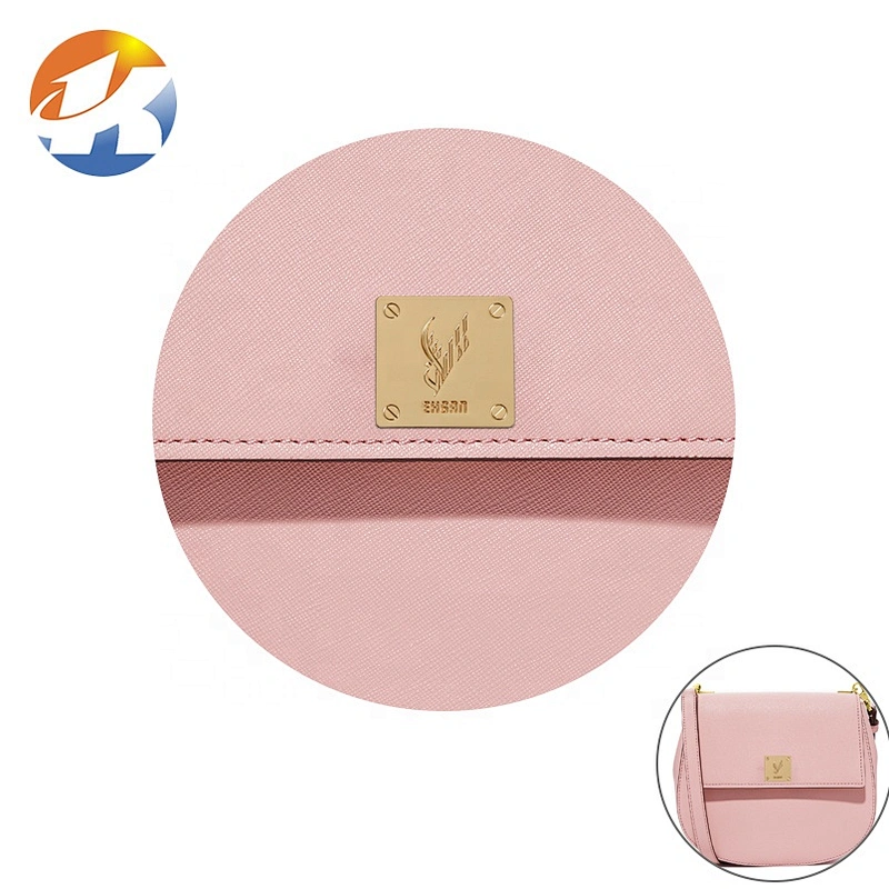Kangsheng Factory Custom Bag Metal Logo Tag Labels, Wholesale Top Quality Gold Metal Plates Brand Logos Metal Label for Handbags
