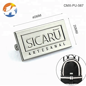 Bag Hardware Gunmetal Metal Plate Logo, Custom Metal Label with Embossed Logo for Handbags