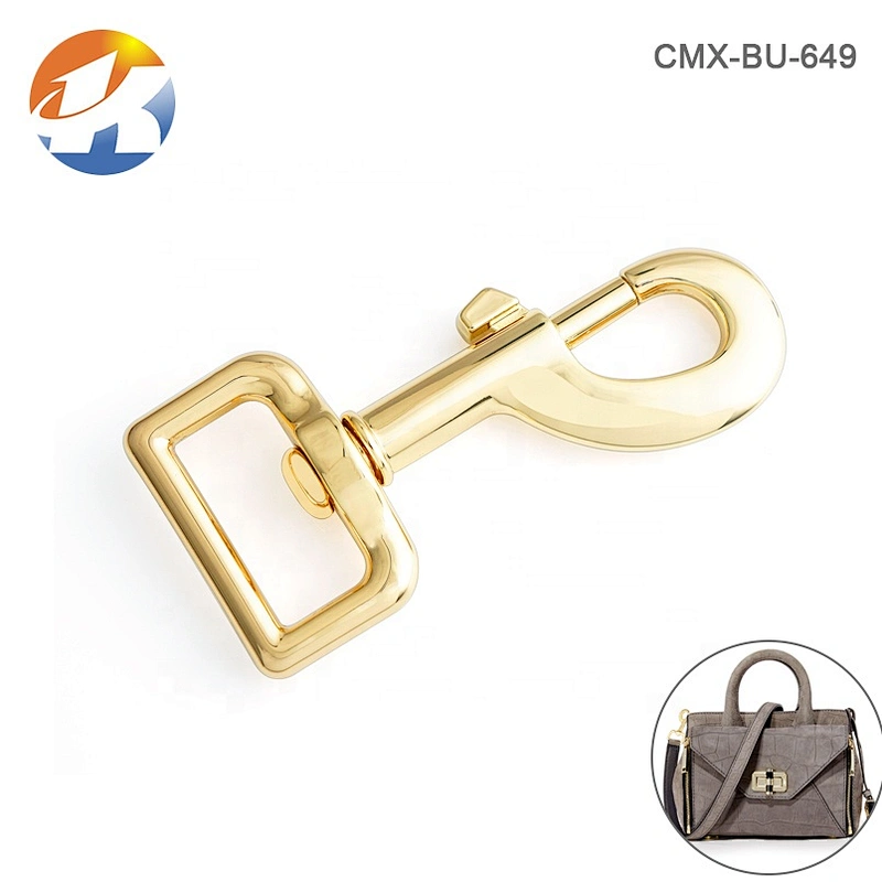 Bag Accessories 25mm Gold Metal Calsp Snap Hook For Bags, Big Dog Swivel Labyard Metal Snap Hook