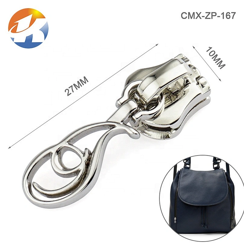Gunmetal Plated Custom Metal Zipper Pull For Bags