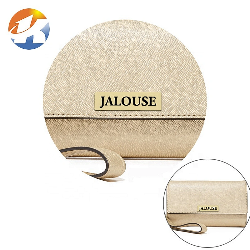 Wholesale Gold Plated Rectangle Metal Handbag Logo Label, Custom Engraved Metal Name Plate for Bags