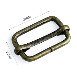 Wholesale Metal Bronze Metal Bag Adjuster Buckle, 38mm Metal Adjustable Buckle for Backpack