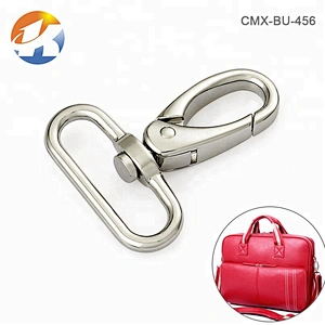 High Quality Wholesale 38mm Silver Zinc Alloy Metal Spring Snap Hook, Custom Metal Swivel Lanyard Snap Hook