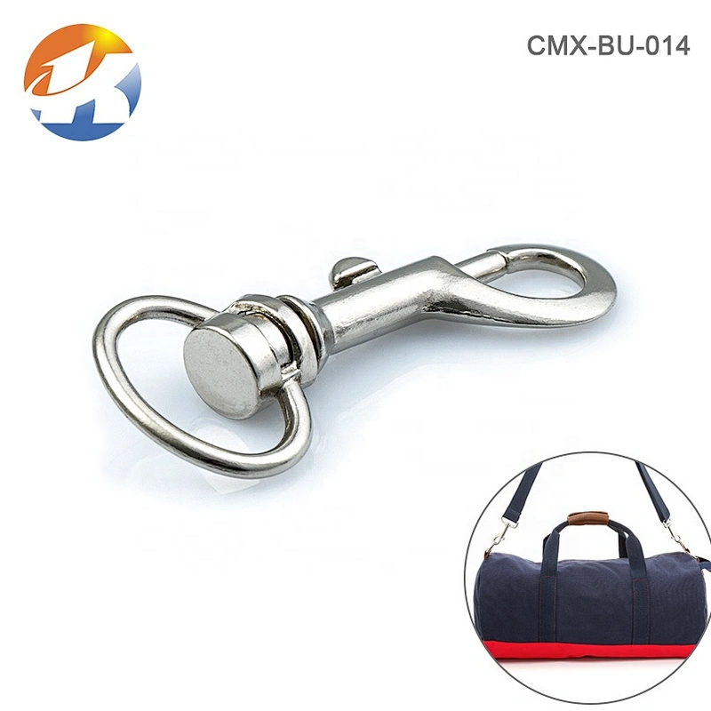 Factory Direct Wholesale Zinc Alloy Silver Plated Dog Metal Swivel Spring Snap Hook For Handbags