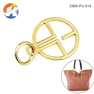 Round With Ring Cut Out Logo Gold Metal Logo Brand