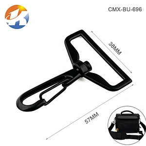 Wholesale Bag Strap 38mm Swivel Metal Clasp Hook, Black Metal Spring Snap Hooks For Backpack
