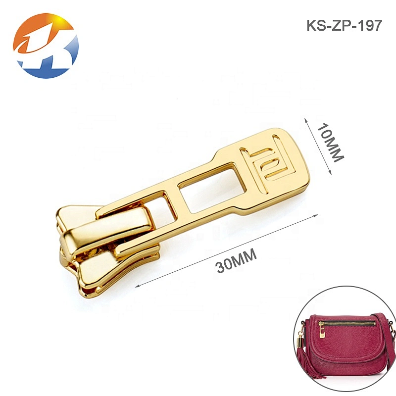 Custom Made Zipper Pull Metal, Gold Fancy Metal Zipper Puller For Handbag
